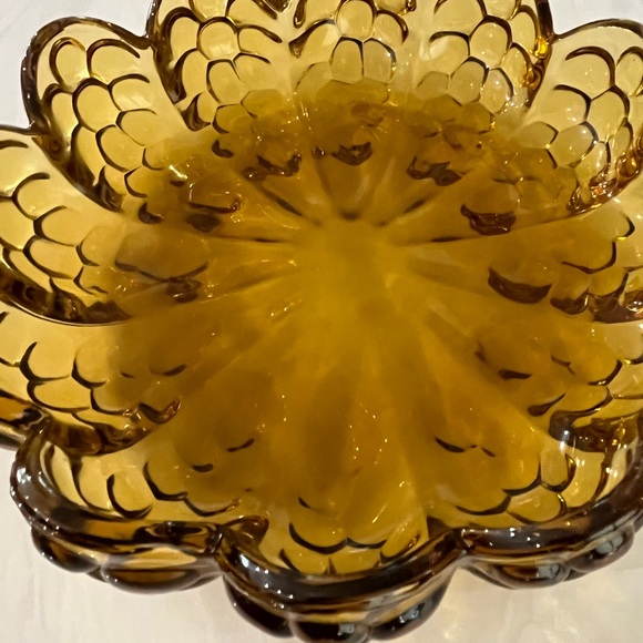Cracker Barrel Amber glass 2 piece candy dish - Picture 7 of 13